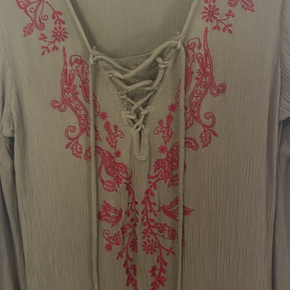 Earthbound bohemian dress olive green large maxi - Picture 2 of 6